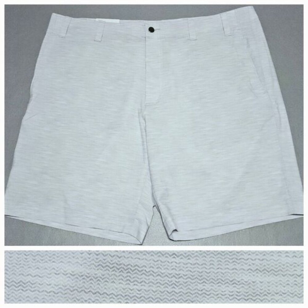Callaway Performance Golf Short Mens Sz 40 Bright White Gray Printed Texture NEW